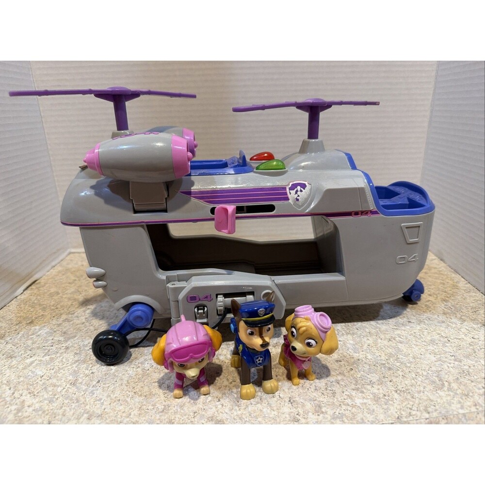 PAW Patrol Air Patroller Helicopter Playset Vehicle w/Skye Figures worn stickers